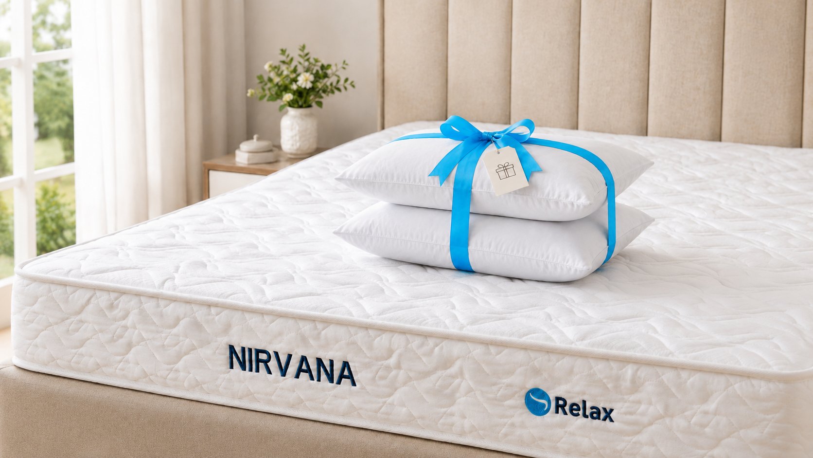 Deux oreillers offerts avec le matelas NIRVANA